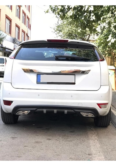 Oto H.i.t. Ford Focus 2,5 Hatchback Uyumlu Body Kit Difüzör 2 Çıkış Gri Kare