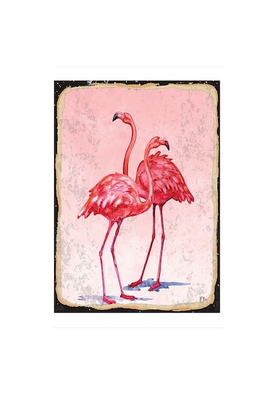 Bedeko Pembe Flamingolar Hediyelik Mdf Tablo