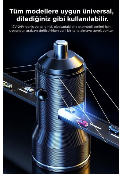 Premium Araç Şarj Cihazı 2 Usb Portlu Transmitter C01 Siyah Otomobil Aksesuar