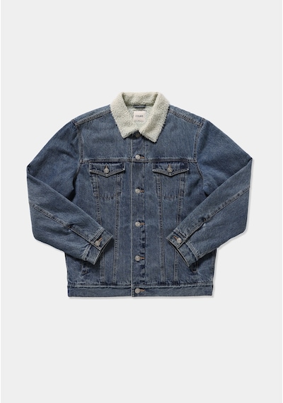 Colin's Colins Regular Fit Düğmeli Astarsız Kürklü Erkek Mid İndigo Denim Ceket Cl1082668 Q1.v1 Dn45144