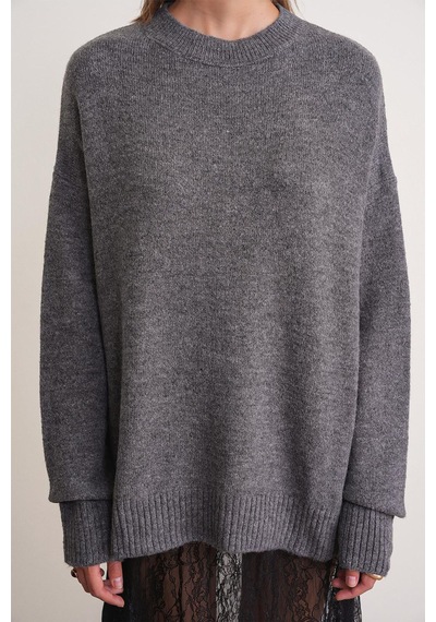 Hiccup Mixray Oversize Triko Kazak Koyu Gri