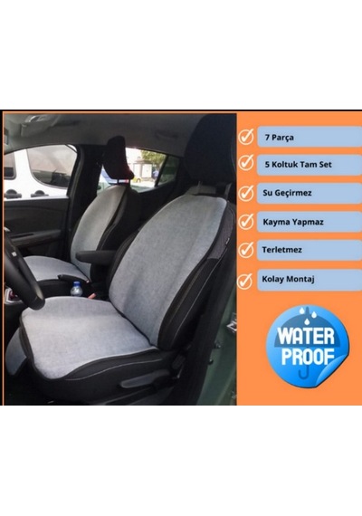 Universal Space Star Ergonomik Terletmez Keten 7 Parça Oto Kılıf Minder Seti