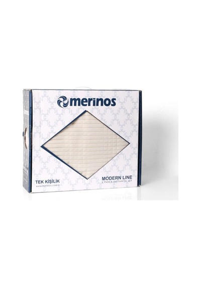 Merinos Modern Line Tek Kişilik Yatak Örtüsü Takımı - Kemik Bej