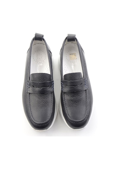 Lacivert Hakiki Deri Kadın Loafer Ayakkabı K01087246703