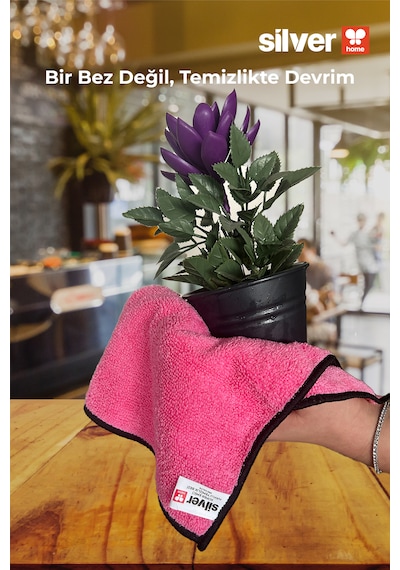 Mikrofiber Süper Emici 5'li Havlu Temizlik Bezi-pembe Pembe