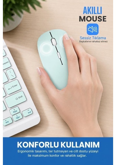 Delux Serisi Ev Hafif Sessiz Kablosuz Klavye Mouse Seti Tmk04 Beyaz Diğer