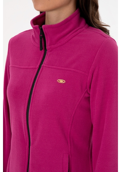 U.S. Polo Assn. Kadın Fuşya Fermuarlı Dik Yaka Polar Sweatshirt 50316729-VR023