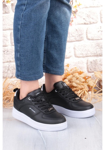 M.p 252 6049 Rahat Hafif Orijinal Ürün Kadın Sneaker Spor Ayakkabı Siyah - Beyaz