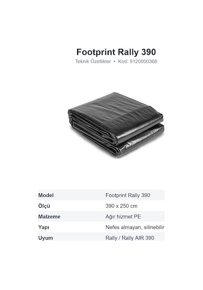 Dometic Footprint Rally 390 Ön Çadır Zemin Örtüsü, Pe Taban Brandası 390x250 Cm 9120000366