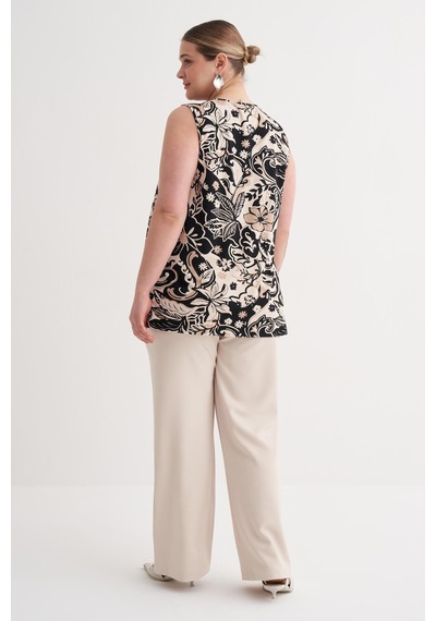 Myline Pile Detaylı Örme Bluz-6236 Siyah