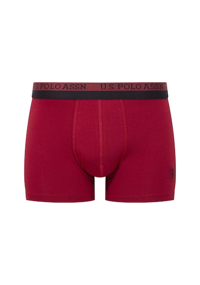 U.s. Polo Assn. Erkek Baskılı-bordo-siyah 3 Lü Boxer Baskılı-bordo-siyah Çok Renkli
