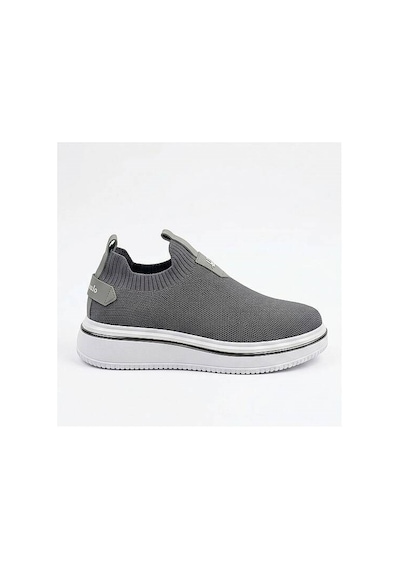 Daytex 1111 Erkek Slip-on - Full Triko Örgü Sportif Kalın Eva Taban Sneaker Füme