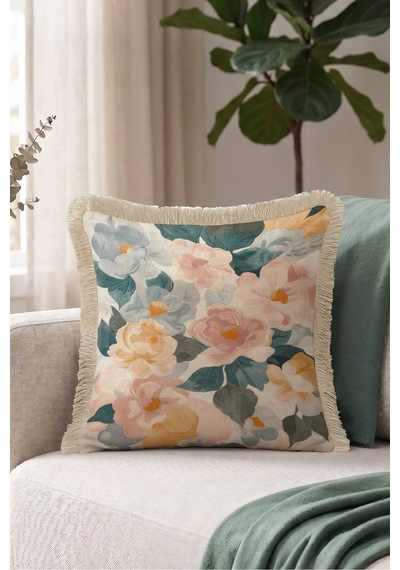 Çiçek Tasarımlı Vintage Floral Saçaklı Yastık Kılıfı - Botanik Pudra Vizon Püsküllü Kırlent Kılıfı Puslu Sahil Serenat Çiçek Tasarımlı Vintage Floral Saçaklı Yastık Kılıfı - Botanik Pudra Vizon Püsküllü Kırlent Kılıfı Puslu Sahil Serenat