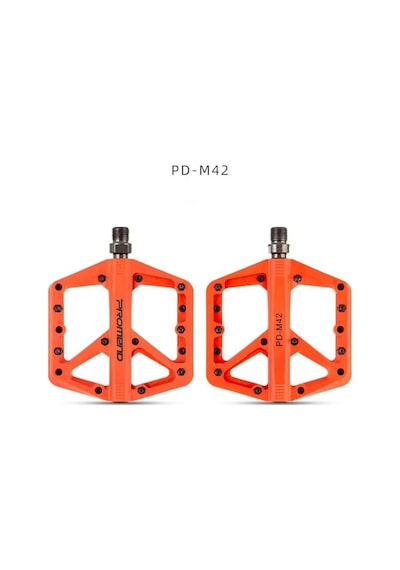 Promend Renkli Platform Pedal Mtb Freeride Kaymaz Rulmanlı Plastik Pedal Ultra Hafif Turuncu Renk