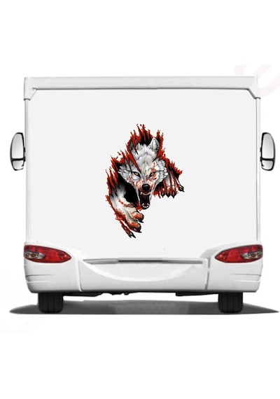 Kurt Bozkurt Sticker - Araba Oto Motosiklet Karavan Sticker - 00004 15x10 Cm
