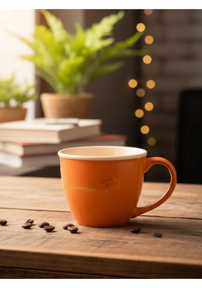 Toprak Tonlarında Porselen Kupa 200 Ml Espresso Fincanı D Renkli