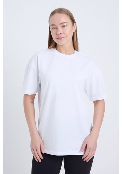 Velvoria Unisex Oversize Basic 3'lü Beyaz Renk T-shirt Çok Renkli17