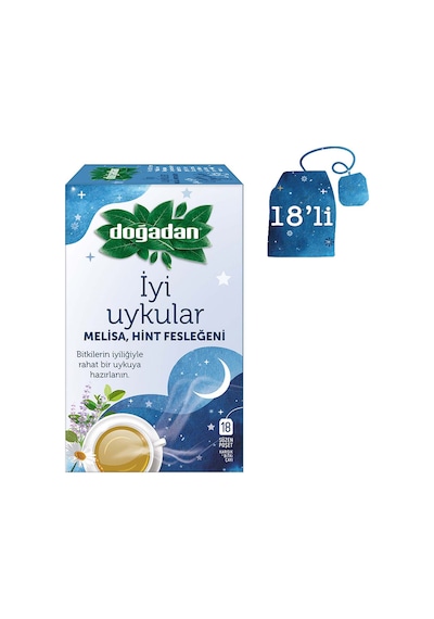 Doğadan İyi Uykular Çayı Melisa Hint Fesleğeni Süzen Poşet 18'li