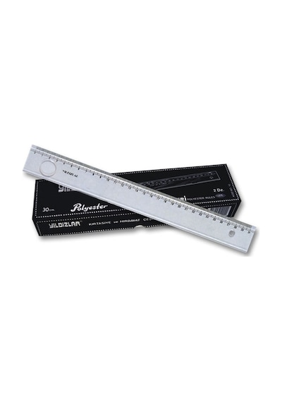 Yıldızlar 010 Mercekli Plastik Cetvel 30 CM Şeffaf
