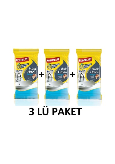 Koroplast Islak Havlu Banyo Okyanus Kokulu 30Lu X 3 Paket (20X30 Cm)