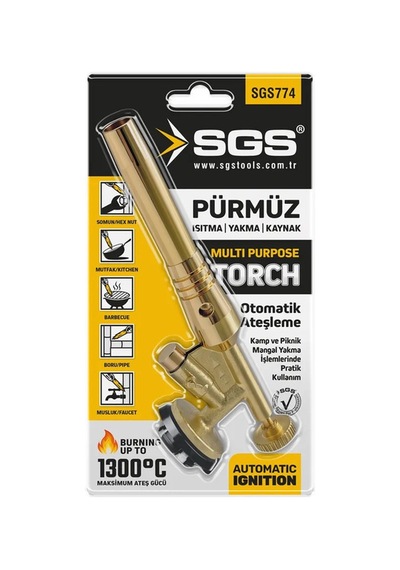 Sgs774 Torch Tav Ve Kaynak Pürmüz Başlığı 1300 Derece Gazlı Torch Alev Tabancası
