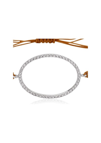 Gümüş İpli Oval Bileklik G70Bl Altınsepeti