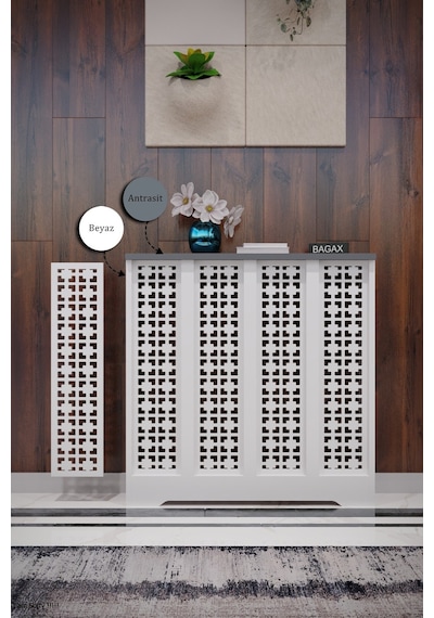 Dekoratif Petek Dolabı Kalorifer Peteği Kapatma Ünitesi Modern Tasarım İç Ölçü 76 Cm Dış Ölçü 80 Cm Petek 76 Beyaz Üstü Antrasit D8 Dekoratif Petek Dolabı Kalorifer Peteği Kapatma Ünitesi Modern Tasarım İç Ölçü 76 Cm Dış Ölçü 80 Cm Petek 76 Beyaz Üstü Antrasit D8