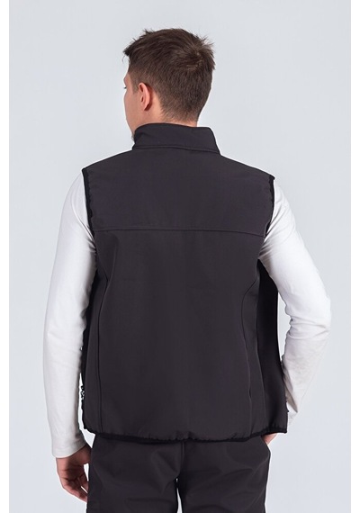 Vatan Tekstil Softshell Dik Yaka Erkek Yelek Füme