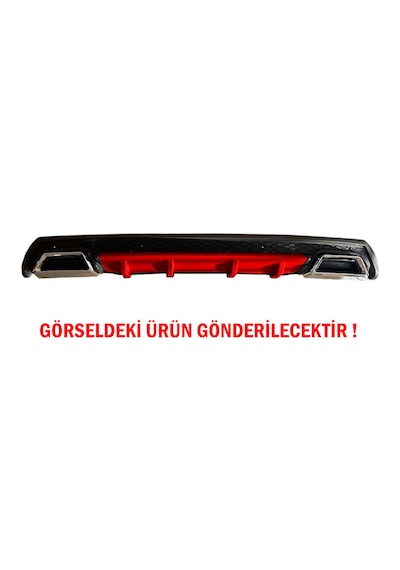 Ford Fiesta Mk7 Difüzör Arka Tampon Eki 2 Egzoz Çıkışlı Kırmızı Lüx Tip
