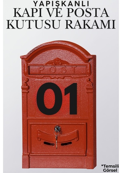 Mat Siyah Yapışkanlı 5 Cm Kapı Numarası 0 Küçük Boy 50 Mm Kapı No Rakam Sayı Daire, Posta Kutusu, Otel Oda No, Asansör, Kat Planı, Araç Model Ve Apartman İçi İçin Kendinden Yapışkanlı Krom Numaratör 0 0