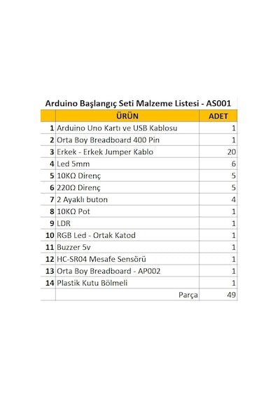 Devredünyası-Arduino Başlangıç Kodlama Seti - As001