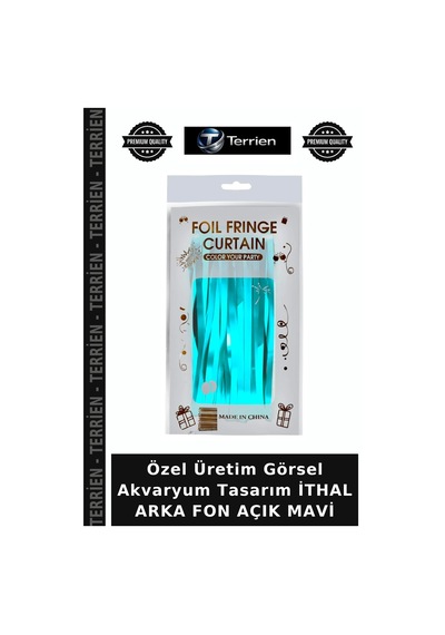 Özel Üretim Görsel Akvaryum Tasarım İthal Arka Fon Açık Mavi