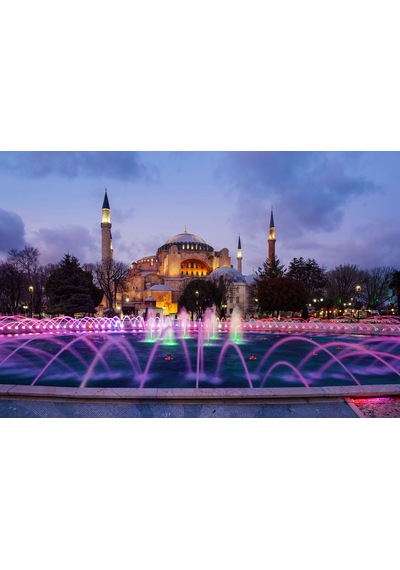 Aden Dijital Dekoratif İstanbul Ayasofya Manzarası Ve Doğa Dekor Kanvas Tablo Çok Renkli