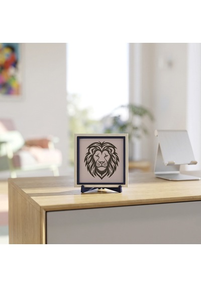 Aslan Figürlü Dekoratif Masaüstü Objesi, Yaşam Alanlarına Estetik Ve Güçlü Duruş Katan Tasarım 10x10 Cm