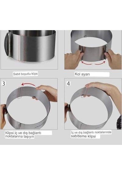 Paslanmaz Çelikten Ayarlanabilir Kek Ve Pasta Kalıbı,ayarlanabilir Kek Çemberi,ayarlı Ekmek Kalıbı,pastacılık V Diğer