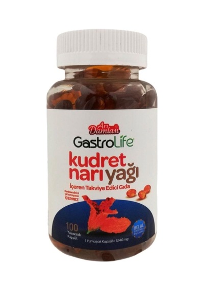 Arı Damlası Gastro Life Kudret Narı Yağı Takviye Edici Gıda 1240 MG 100 Softjel Arı Damlası Gastro Life Kudret Narı Yağı Takviye Edici Gıda 1240 MG 100 Softjel