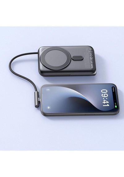 Mcdodo Mc-1811 10.000 Mah Manyetik Kablosuz Şarj Cihazı Dahili Type-c Siyah