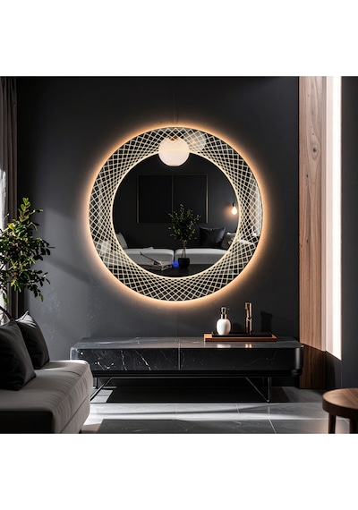 Trivon Günışığı Lazer Kumlamalı Lavabo & Banyo Aynası Dokunmatik Sensörlü 60 X 60