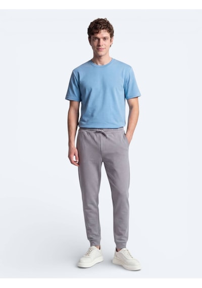 Kip Mavi Düz T-shirt