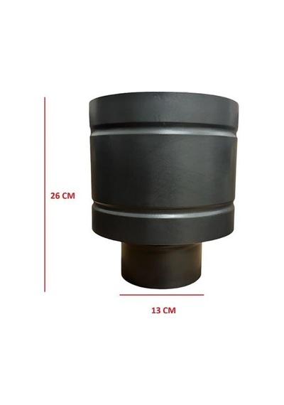 Baca Kalkanı / Çap: 13 Cm / Mat Siyah Eöaye / Baba's Stove