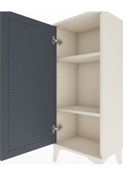 Arges Komodin 2 Raflı Tek Kapaklı 44x30x106 Aytaşı-antrasit Aytaşı