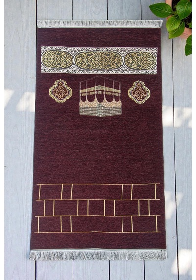 Kabe Motifli Şönil Seccade - Bordo