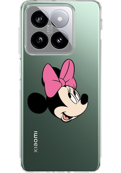 Xiaomi Mi 14 İle Uyumlu Minnie Mouse 1 Baskılı Kamera Korumalı Şeffaf Kılıf Şeffaf