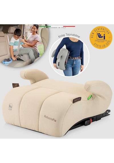 Elele Robustofix I-size Yükseltici Oto Koltuğu İsofix 125-150 Cm 15-36 Kg Bej