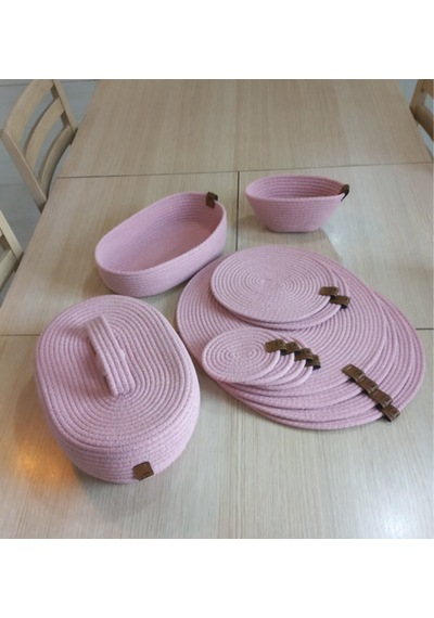 Supla Takımı, 6 Kişilik, Amerikan Servis, Oval Pembe Açık Pembe