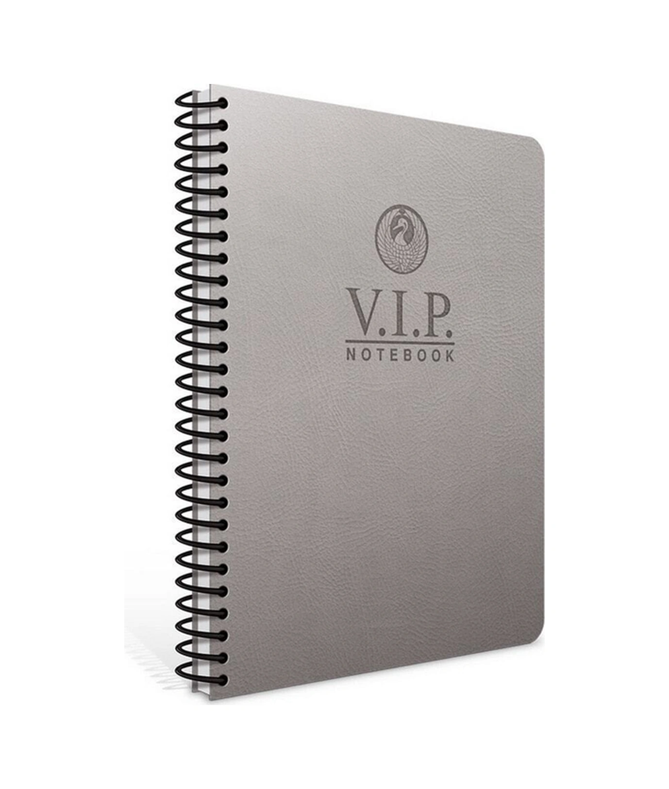 Vip A4 140 Yaprak Deri Kapak Spiralli Defter 1080 Çizgili Füme Füme