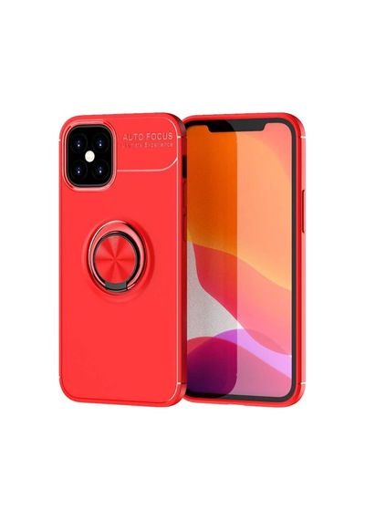Apple iPhone Uyumlu  12 Mini Uyumlu Kılıf Range Yüzüklü Silikon - Kırmızı