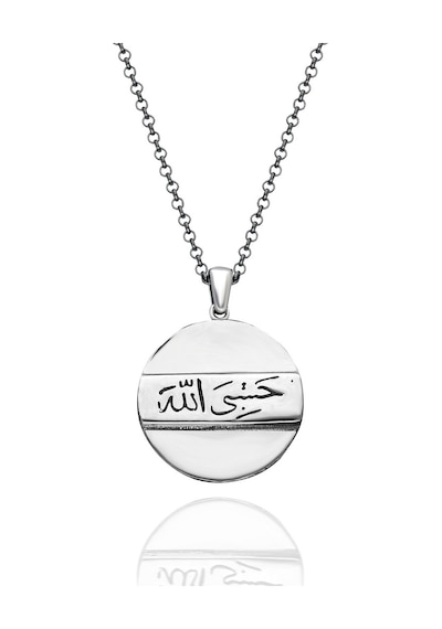 925 Ayar Gümüş Hasbiyallah (Allah Bana Yeter) Yazılı Erkek Kolye 552571626