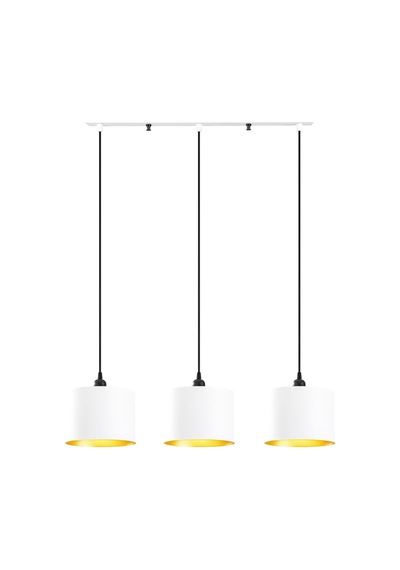 Retro Metal Rustik Dekoratif 3 Lü Masa Üstü Sıralı Sarkıt Avize Genişlik 60 Cm Beyaz