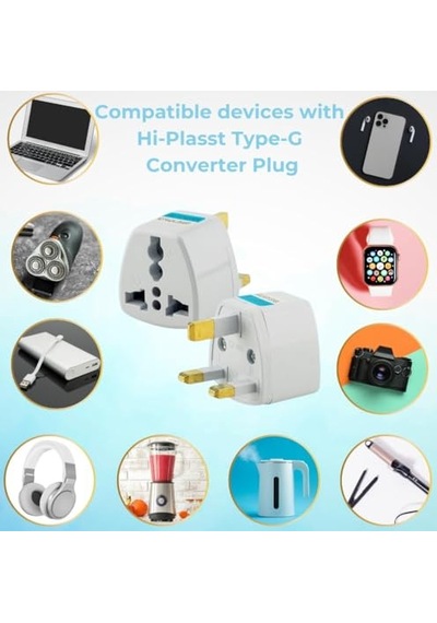Kyrotech Tip G, İngiliz Adaptör Fişi, Hindistan, İngiltere, Dubai, Hong Kong, Singapur, Kıbrıs Fişi, Hac, Umre , 2 Ve 3 Uçlu Seyahat Fiş Çevirici Dönüştürücü Priz, Uluslararası Güç Adaptörü